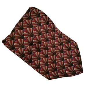 Van Heusen Silk Tie Red Blue Diamonds Mens Necktie Business Career Menswear